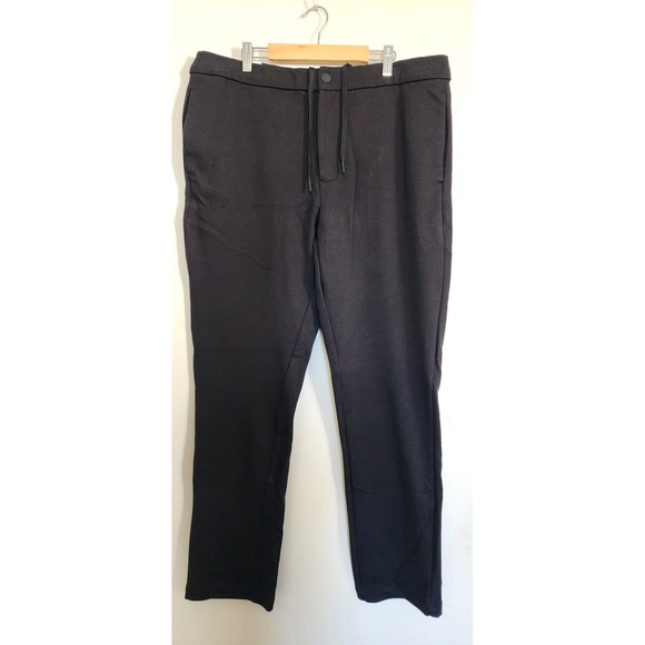 NWT DKNY Mens SZ Large Black Stretch Pants Elastic Waist Drawstring Casual Every